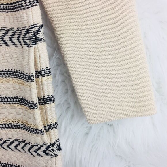 Tory Burch Cream Jacquard Woven Sweater Coat - Picture 6 of 8